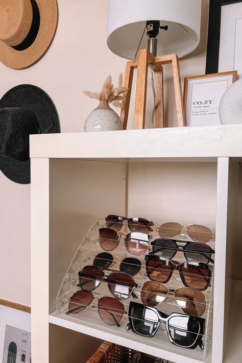 amazon clear acrylic sunglasses organizer Closet Organization Amazon, Amazon Home Organization, Amazon Sunglasses, Acrylic Sunglasses, Shelf Closet, Ikea Kallax Shelf, Amazon Home Finds, Sunglasses Organizer, Kallax Shelf