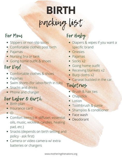 Birth Bag Packing List Editable Birth Bag Hospital Bag - Etsy Birth Packing List, Birthing Hospital Bag Packing Lists, Must Have Hospital Bag Packing Lists, Baby Delivery Hospital Bag, Mom Essentials After Birth, Birthing Center Bag Packing Lists, Moms Hospital Bag Packing Lists, Dads Hospital Bag Packing Lists, Birth Hospital Bag Packing Lists