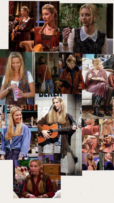 Phoebe Buffay Outfits Halloween, Friends Tv Show Phoebe Outfits, Pheobe Buffay Best Outfits, Phoebe Buffay Overalls, Phoebe Friends Outfits Season 1, 90s Fashion Pheobe, Phoebe Buffay Fall Outfits, Phoebe Style Friends, Friends Style Phoebe