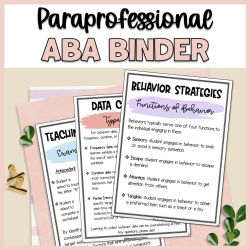 Bcba Office Organization Ideas, Aba Materials Free Printable, School Bcba, Aba Interventions, Sped Classroom Decor, Sped Paraprofessional, Paraprofessional Binder, Paraprofessional Training, Aba Classroom