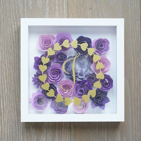 4 Easy Baby Shadow Box Ideas for Keepsakes Baby Shadow Box Ideas, Shadow Box Ideas, Paper Flower Wall Art, Baby Shadow Box, Gifts For New Mothers, Flower Shadow, Princess Decorations, Baby Keepsake Box, Cricut Baby