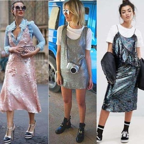 28 combos! How to wear a sequin dress casually? Sequin Shirt Dress Outfit, Dress With Shirt Underneath, Sequins Outfit, Sequin T Shirt Dress, Sequin Dress Outfit, Sequin Shirt Dress, Slip Dress Outfit, Sparkly Outfits, Glittery Dress