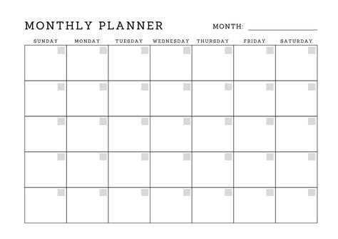 Black & White Minimal Monthly Planner - Templ Study Planner Printable Free, Free Planner Templates, Weekly Planner Free Printable, Study Planner Printable, Monthly Planner Template, Month Planner, Simple Planner, Weekly Planner Template, Small Business Planner