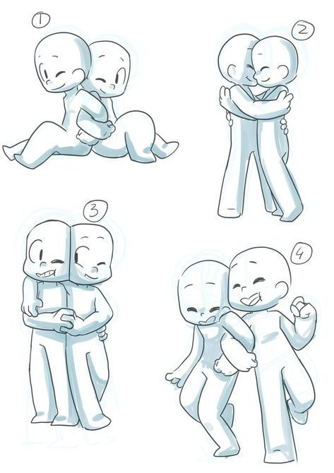 Ych 2 People Friends, Holding Arms Couple Drawing, Couple Holding Each Other Reference, 2 Best Friends Drawing, 4 Arms, 캐릭터 드로잉, Drawing Expressions, Chibi Drawings, Dessin Adorable