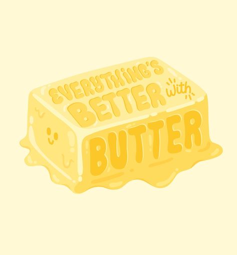 Joanna Behar - Designer/Illustrator, pins & accessories 🇫🇷 Paris | Butter lovers unite 🧈😍 This butter dream is part of the new “La Parisienne” collection dropping this Thursday July 11th 🥳🙌🏻 it’s going to b… | Instagram Smooth Like Butter, Hand Lettering Art, Illustrator Illustration, July 11, Illustration Artists, Sunny Days, Hand Lettering, Illustrator, Bubbles