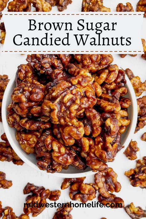 Candied Walnuts Recipe Easy, How To Make Candied Walnuts Recipe, Candied Nuts Easy Stove Top, Carmelized Walnuts Recipe, Glazed Walnuts For Salad, What To Do With Walnuts From A Tree, Walnut Clusters Recipe, How To Candy Walnuts For Salad, Walnut Appetizer Recipes