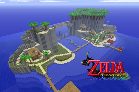 awesome minecraft  | Wind Waker’s Outset Island | Russer's Minecraft Creations Minecraft Zelda, Outset Island, Minecraft Building Blueprints, Worlds Colliding, Zelda Birthday, The Wind Waker, Minecraft Pictures, Minecraft Construction, Minecraft Stuff