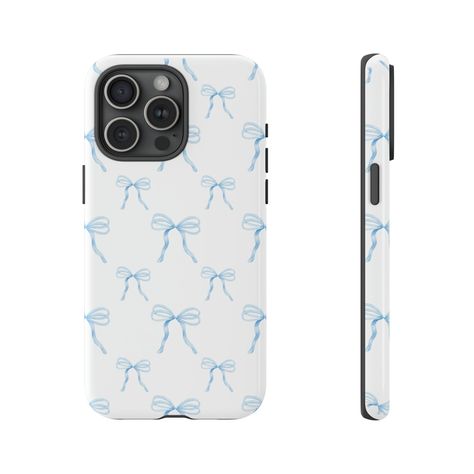 Elevate your phone's style with our Coquette Blue Bow Phone Case featuring a watercolor blue ribbon design, perfect for girly and preppy fashion enthusiasts. Made from durable materials, this phone case is compatible with iPhone and Samsung models, making it an ideal gift for anyone who loves chic accessories. Whether you're looking for a stylish phone cover for yourself or a gift for a girly friend, our Coquette Blue Bow Phone Case is sure to impress with its bow pattern design and elegant appe Bow Iphone Case, Elegant Phone Cases, Phone Cases Blue, Coquette Blue, Samsung Phone Covers, Preppy Phone, Bow Phone Case, Coquette Phone Case, Preppy Phone Case