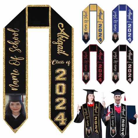 PRICES MAY VARY. Exclusive Customization:Provide your customization information and you will get a graduation stole just for you! Size and Material: Made of high-quality polyester, smooth and lightweight. 70.8"(L) × 6.45"(W). Applicable Situation: Nice gift for graduating friends, relatives, kids. Capture your graduation moment with our personalized stoles! More Details: The back is not V-neck, and the material's satin-like texture ensures exquisite drapery. To maintain their pristine condition, Custom Graduation Stole, Graduation Stole, Class Of 2024, Kids Luggage, Pharmacy Gifts, Graduation Gifts, Personalized Custom, Fashion Branding, Best Gifts