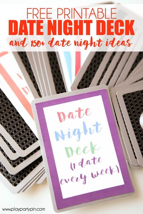 Easiest DIY gift ever and one of the cutest Valentine’s Day gifts for him or her I’ve seen! Just print off the 52 free date night cards, put them on the back of playing cards to create a date night deck! So easy, inexpensive, and something that you’ll both enjoy all year long. And a printable list of over 150+ date ideas so you’ll never ask what should we do again. Free Date Night, Date Night Cards, Anniversary Diy, Anniversary Boyfriend, Cards Valentines, Diy Gifts For Him, Best Gifts For Him, Wedding Day Gifts, Date Night Ideas