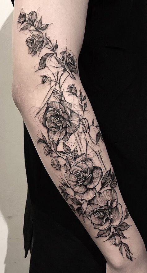 Tattoo, flower tattoo, unique tattoo, tattoo design Thorn Arm Tattoo, Thorn Tattoo, Shape Tattoo, Muster Tattoos, Unique Tattoo, 문신 디자인, Design Flower, Hand Tattoo, Pattern Tattoo