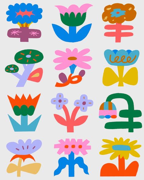 (1) Tumblr Graphic Design Flowers, Flower Simple Drawing, Flower Illustration Simple, Colorful Flowers Tattoo, Call Illustration, Stencil Illustration, Flower Pattern Illustration, School Bench, Florist Branding