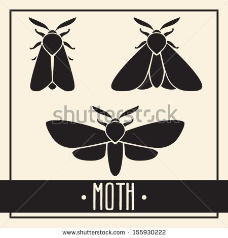 Simple isolated black moth or butterfly on light background. Insect silhouette vector  illustrations set. - stock vector Moth Silhouette, Moth Drawing, Kunstjournal Inspiration, Silhouette Outline, Light Tattoo, Moth Wings, Outline Design, Hand Drawn Vector Illustrations, Movie Posters Design