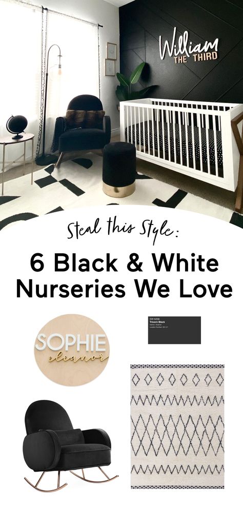 Six distinctly different black and white designs to help you decorate your dream baby nursery. #nurseryinspiration #inspo - You can add anything to your baby registry with Babylist. Literally anything - even Etsy items, babysitting, or home-cooked meals! It's easy, beautiful & free. Babylist works just like Pinterest. Simple enough for the grandparents-to-be too. For a limited time get a free* welcome box. *** With minimum of $10 purchase. Shipping and handling not included. Restrictions apply. Baby Bedroom Design, White Nursery Ideas, Baby Bedroom Ideas, Baby Bedroom Ideas Neutral, Bedroom Ideas Neutral, Black White Nursery, Black And White Nursery, Black Nursery, Baby Nursery Inspiration