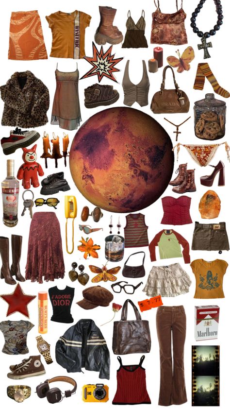 mars Planet Inspired Outfits, Mars Candy, Mars Planet, Hippie Outfits, Fashion Aesthetic, Create Collage, Creative Play, Color Palettes, Mars