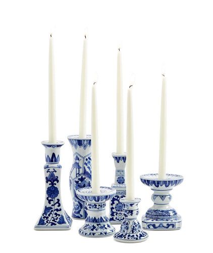 Travel Jewelry Storage, French Country Blue, Tall Candlesticks, Chinese Element, Hand Painted Candles, Blue Toile, Painted Candles, Pumpkin Party, Ceramic Candle Holders