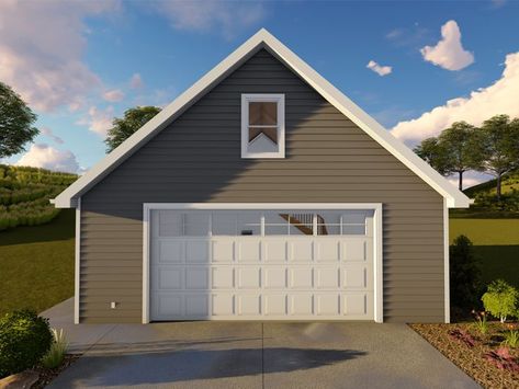 050G-0089: Garage Plan with Boat Storage and Loft Above; 26'x28' Garage With Loft Storage, Garage With Loft, She Shed Plans, Detached Garage Designs, 8x12 Shed Plans, Garage Door Sizes, Garage Plans With Loft, Garage Plans Detached, Garage Designs