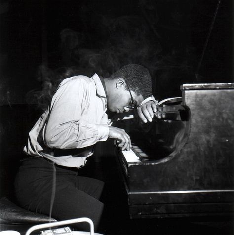 Herbie Hancock | From a unique collection of black and white photography at https://www.1stdibs.com/art/photography/black-white-photography/ Roy Decarava, Kenny Dorham, Francis Wolff, Wayne Shorter, Art Blakey, Sonny Rollins, Herbie Hancock, Thelonious Monk, Free Jazz