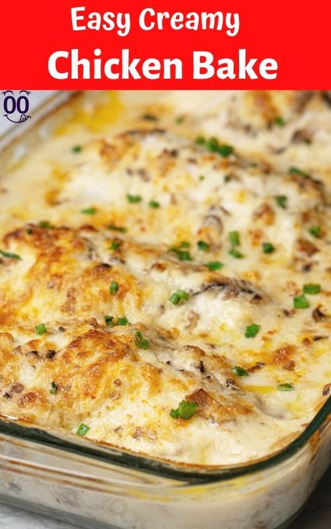 63 of the BEST Baked Chicken Breast Recipes - Six Sisters' Stuff Creamy Chicken Breast Recipes, Creamy Chicken Bake, Chicken Bake Recipe, Easy Creamy Chicken, Creamy Chicken Recipes, Recipes Skillet, Baked Chicken Recipes Easy, Chicken Breast Recipes Baked, Chicken Bake