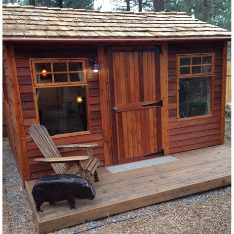 Cedarshed Haida Garden Shed in 3 Sizes - Walmart.com Shed To Tiny House Conversion, Shed To Cabin, Prefab Cabin Kits, Cabin Kits For Sale, Cedar Cabin, Prefab Sheds, Backyard Cabin, Backyard Guest Houses, Frame Cabins