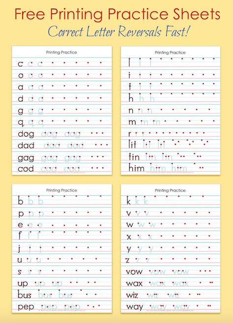 Printing Practice Sheets, Free Handwriting Worksheets, Number Writing Practice, Teaching Handwriting, Letter Reversals, Handwriting Sheets, Writing Practice Sheets, Handwriting Practice Sheets, Handwriting Activities