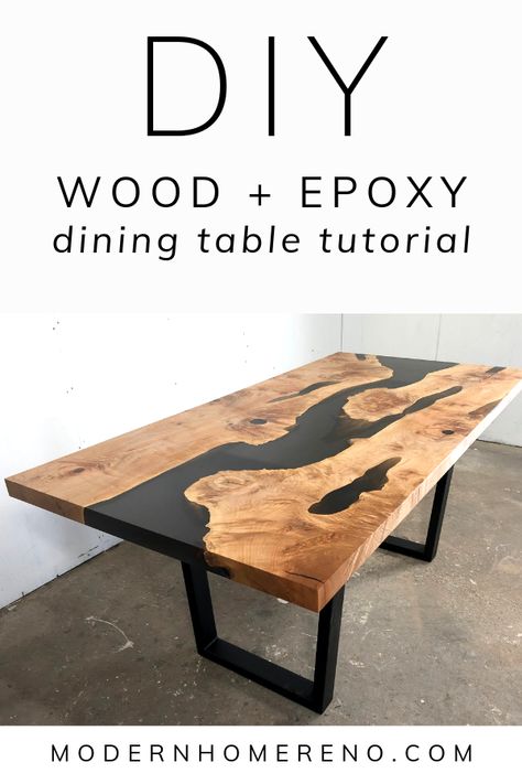 Live Edge Table Dining Rooms, Live Edge Wood Dining Table, Epoxy And Wood, Wood Dining Table Modern, Resin And Wood Diy, Diy Dining Room Table, Epoxy Dining Table, Diy Kitchen Table, Wood Resin Table