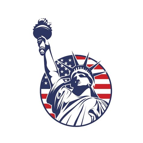 Liberty Logo, Usa Stickers, Statue Liberty, American Logo, 4k Wallpaper For Mobile, Usa Design, Summer Clipart, Usa States, Flag Vector