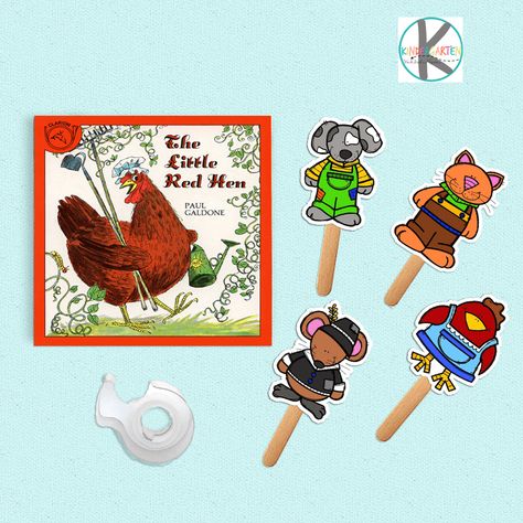 Kids will love retelling the classic folktale The Little Red Hen with these super easy to set up with our FREE printable puppets. Puppet Sticks Free Printables, Little Red Hen Activities, Printable Puppets, Stem Preschool, Puppet Template, Retelling Activities, Fairy Tales Preschool, Free Alphabet Printables, Farm Harvest