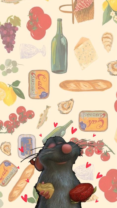 #ratatouille #ratatouillefilm #valentinesday #love #food #foodie #art #wallpaper #vibes #vintage #nature #disney Disney Phone Backgrounds, Ratatouille Disney, Cute Images For Wallpaper, Wallpaper Vibes, Foodie Art, Disney Background, Disney Collage, Disney Phone Wallpaper, Drawing Wallpaper