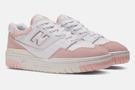 New Balance Shoes 550, New Balance 550 Pink, Pink New Balance, Pink Sea Salt, New Balance Style, Black Jeans Outfit, Outfit Collage, Cute Sneakers, Pink Sand