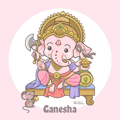 PedJee on Instagram: “My version of Ganesha 💗🐘🐁 . . . . . . . . . . . #ganesha #kawaiiart #characterdesign #character #illustration #cartoon #chibiart…” Cute Ganesha Drawing, Little Ganesh, Ganesh Ji Drawing, God Cartoon, Cute Ganesha, Minnie Mouse Drawing, Ganesha Drawing, Ganesh Art Paintings, God Sticker