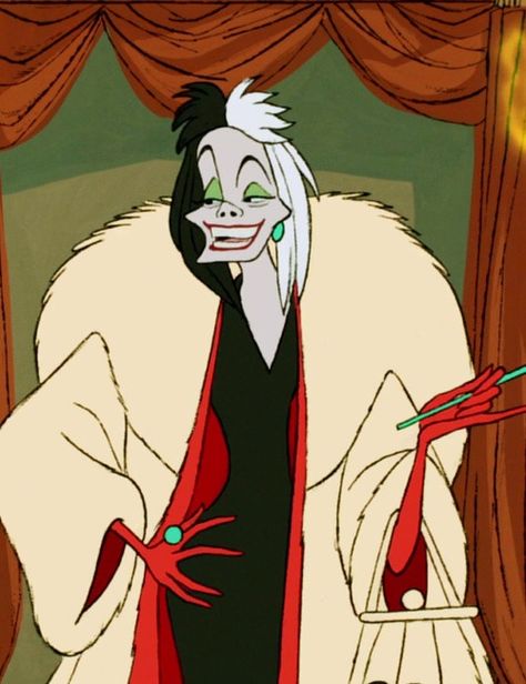 101 Dalmatians, White Hair, Fur Coat, A Woman, Disney, Green, Hair, White