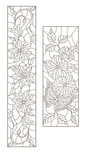 Stained Glass Border, Stained Glass Tattoo Black And White, Stained Glass Patterns Flowers, Symmetric Tattoo, Stained Glass Illustration, Murmuration Art, Stained Glass Tattoo, Canopy Glass, Flora Pattern