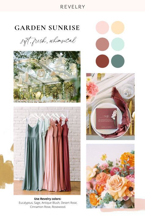 May Wedding Colour Schemes, 2023 Wedding Colors Summer, Wedding Color Boards Colour Palettes, Wedding Color Schemes Garden, Wedding Pallete Colors Summer, Summer Wedding Colors Wildflowers, Wedding Mood Board Spring, Outside Wedding Color Schemes, Spring Color For Wedding