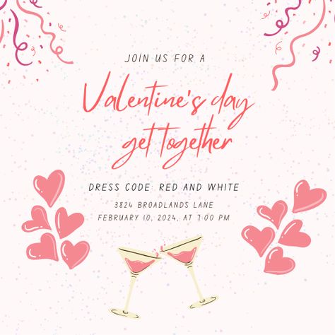 Valentines Day Dress Code, Valentinstag Party, Valentine's Party, Valentines Day Dresses, Valentine Dress, Valentines Day Party, You Are Invited, Dress Code, Dress Codes