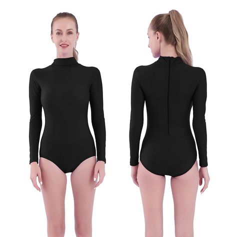 Speerise Women Black Long Sleeve Ballet Dance Leotards Turtleneck Gymnastics Bodysuits Romper Skin for Men Adult Stage Costumes|Ballet| - AliExpress Body Suit Men, Men Costumes, Dance Attire, Suit Man, Black Ballet, Suit Men, Stage Costume, Dance Leotards, Dance Wear