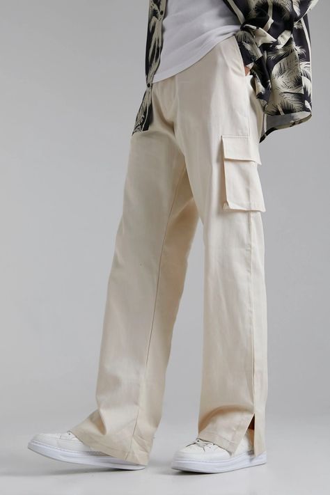 Hem Dress Pants, Male Fits, Sick Fits, Cream Cargo Pants, Men's Dress Pants, Shirt And Tie, Grey Pants Casual, Pants Outfit Men, Cream Trousers