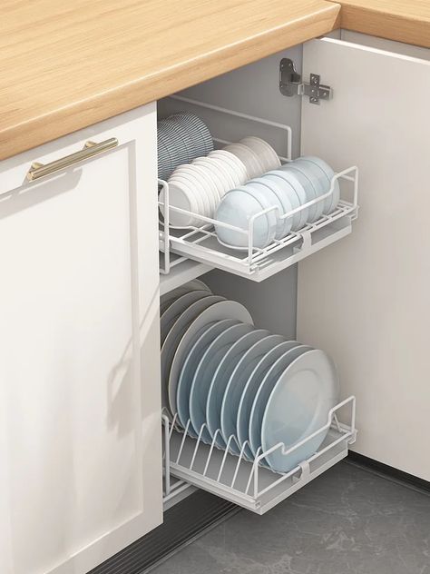 110.0US $ |Kitchen Powder Coating 2 Tier Dish Drainer Pull Out Dish drying Rack,Storage Holder| |   - AliExpress Kitchen Dish Rack Cabinet, Built In Drying Rack Kitchen, Dish Drainer Ideas Drying Racks, Dish Rack Cabinet, Dish Cabinet, Kitchen Dish Rack, Drying Rack Kitchen, Dish Drying Rack, Dish Drainers