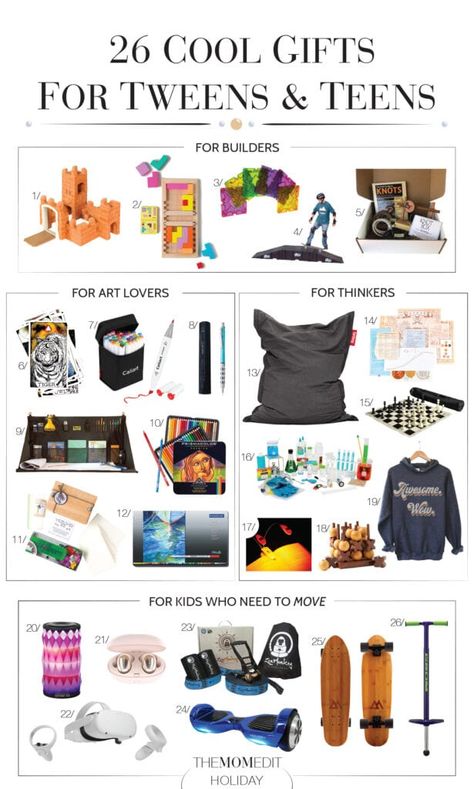 Presents That Impress? 26 Cool Gifts For Teens & Tweens | The Mom Edit Stocking Stuffers For Boys, Holiday Shopping List, Mom Edit, Non Toy Gifts, Cool Gifts For Teens, Presents For Boys, Cheap Christmas Gifts