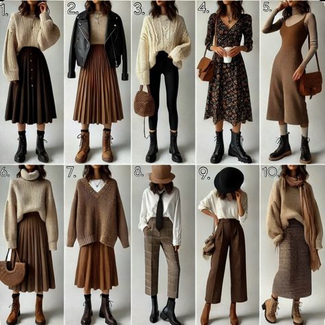 Layered Sweater Outfits, Warm Autumn Outfits, Warm Tone Outfits, Hogwarts Fashion, Thrift Manifestation, Layering Outfits Fall, Elegant Skirts, Warm Fall Outfits, November Outfits