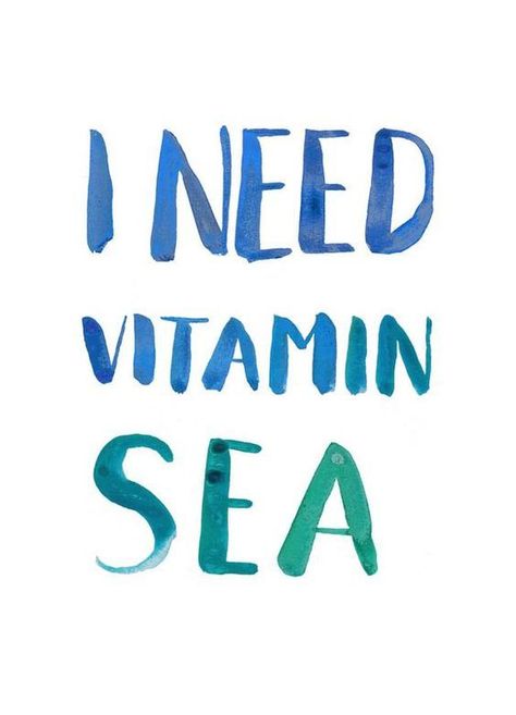 I Need Vitamin Sea, Vitamin Sea, Beach Quotes, Summer Quotes, Greeting Card Set, Paper Envelopes, New Designs, Pretty Quotes, Recycled Paper