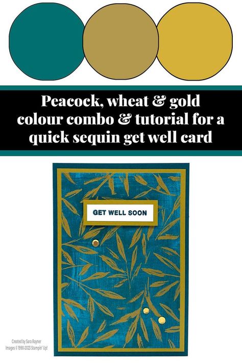 Stampin Up 2020 2021, Gold Color Combination, Metallic Gold Color, Peacock Color, Colour Combo, Get Well Cards, Gold Colour, Paper Craft Projects, Color Swatches