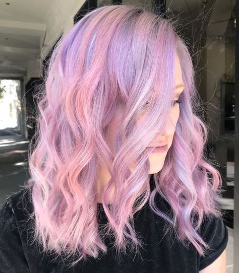 Pink And Lavender Hair, Highlights Styles, Pink And Purple Hair, Purple Hair Color Ideas, Purple Hair Color, Pink Purple Hair, Lavender Hair Colors, Candy Hair, Hair Color Pastel