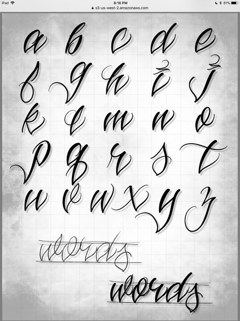 Lettering Alfabeto Tattoo, Letters For Tattoos Fonts Style, Chicana Lettering, Cursive Tattoo Letters, Calligraphy Tattoo Fonts, Fonts For Logos, Top Free Fonts, Tattoo Lettering Alphabet, Hand Lettering Alphabet Fonts