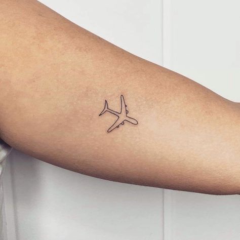 Fine line aeroplane tattoo Mini Aeroplane Tattoo, Dainty Plane Tattoo, Minimal Airplane Tattoo, Tiny Aeroplane Tattoo, Plane Line Tattoo, One Line Plane Tattoo, Cute Plane Tattoos, Minimalist Plane Tattoo, Plane Tattoos Women