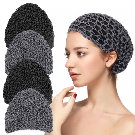 PRICES MAY VARY. Soft and Durable: Our mesh crochet hair nets are knitted with soft and strong rayon material, ensuring long-lasting durability while providing a comfortable experience for daily use. Versatile and Stretchy: The crochet hairnet cap is designed to stretch and fit most hairstyles, making it suitable for women with short to medium length hair. Its versatility allows it to be used for various activities such as showering, sleeping, or daily routines. Breathable Design: The tightly wo Crochet Hairnet, Crochet Hair Net, Women Sleeping, Mesh Crochet, Hair Nets, Hair Net, Daily Routines, Crochet Hair, Crochet Hair Styles