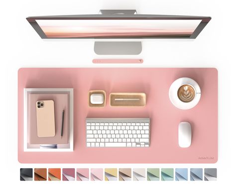 Pink Aesthetic Desk, Girl Office Decor, Comfortable Workspace, Workspace Desk, Gaming Pad, Leather Desk Pad, Desk Protector, Desk Pads, Stylish Desk