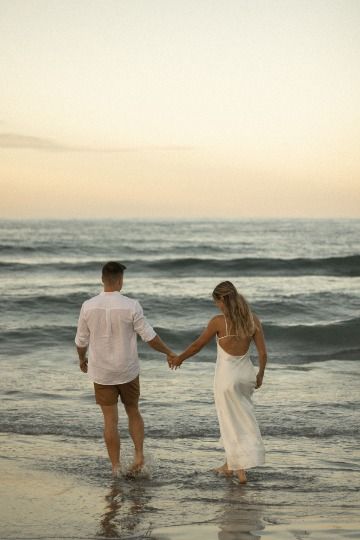 pinterest inspired engagement, pinterest core, beach engagement, photography, tiktok, beach, fairytale wedding, zara dress, satin, linen shirt, samantha laflash #engagement #beachphotoshoot #love #engagementshoot #ring #wedding Champagne Dress Engagement Pictures, Fancy Beach Engagement Photos, Engagement Photo Shoot Outfits Beach, Engagement Photos Jewelry, Engagement Photo On Beach, Beach Engagement Pictures Outfits, Beachside Engagement Photos, Couple Photos In The Ocean, Beach Engagement Photo Outfit Ideas