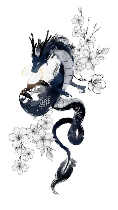 Chinese Dragon Drawing, Japanese Dragon Drawing, Watercolor Tattoo Ideas, Pet Anime, Dragon Tattoo Ideas, Spine Tattoo Ideas, Dragon Tattoo Art, Dragon Tattoos, Half Sleeve Tattoos For Guys