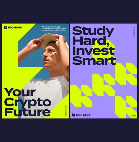 Modern Posters for Crypto Trading School Richain by Yevhen Chuhuievets on Dribbble Trading Posters, Investment Poster, Crypto Poster, Modern Posters, Trade School, Crypto Trading, Modern Poster, Study Hard, Destiny